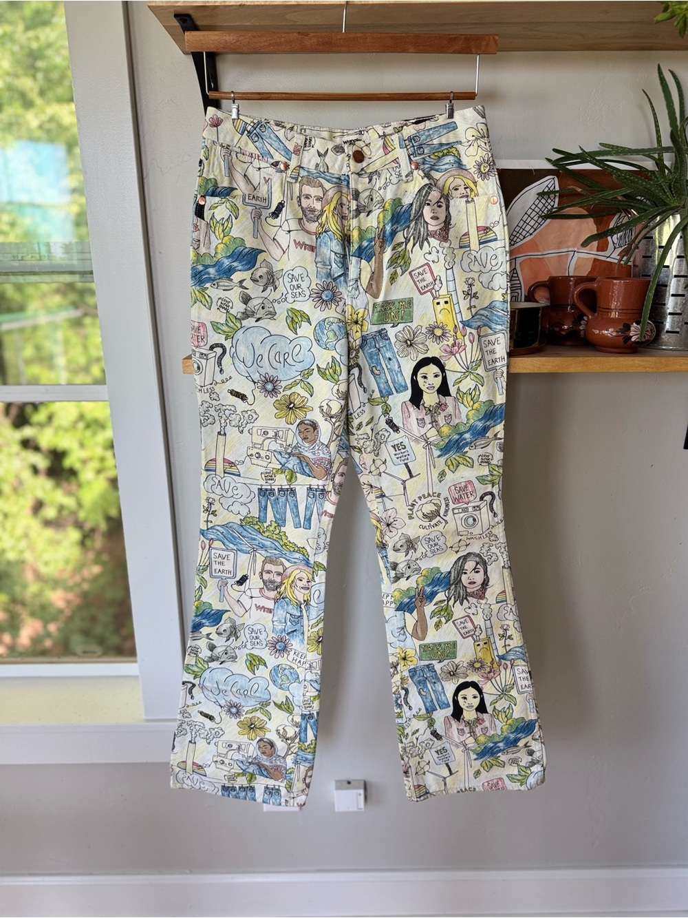 Wrangler x Free People Westward 626 Earth Day Limited Edition Denim Jeans Sz 28 - Picture 4 of 16